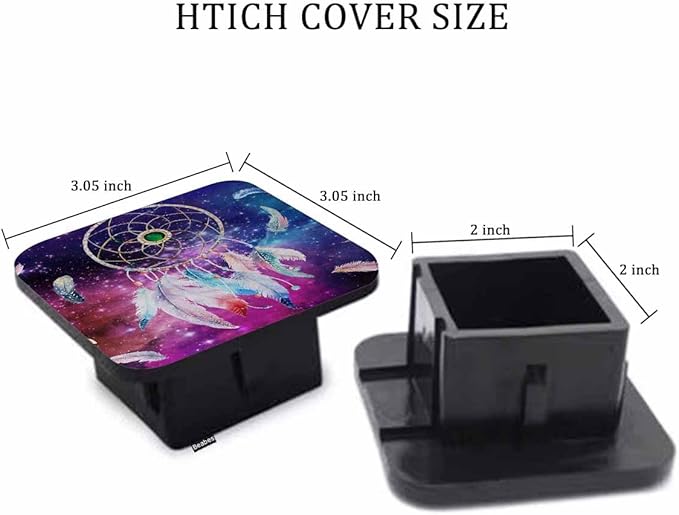 Tow Hitch Covers Dream Catcher, Colorful Galaxy Space Feather Dreamcatcher Auto 2 Inch Trailer Hitch Cover Plug Cap Insert Receiver Tube Hitch Covers for Most Cars Trucks SUVs