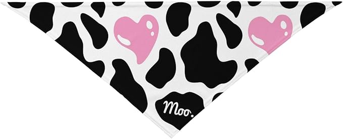 Cow Pink Print Cute Country Rustic Farmhouse Dog Bandana Scarf Triangle Bibs Pet Accessories Cat Kerchief