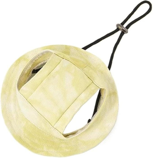 Cute Open-Eared Pet Cat Dog Hat Summer Sun Hat (Yellow,S)