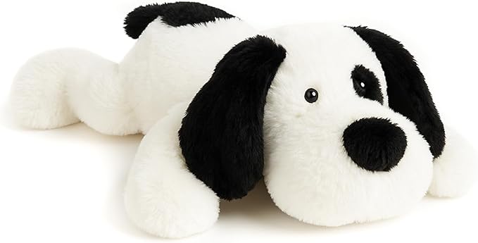 Floppy Stuffed Dog Puppy Plush Toy, Huggable White Beagle with Black Ears Labrador Retriever Stuffed Animal Dogs for Kids Girls Boys Baby Birthday Bedtime Gift, 20 inches