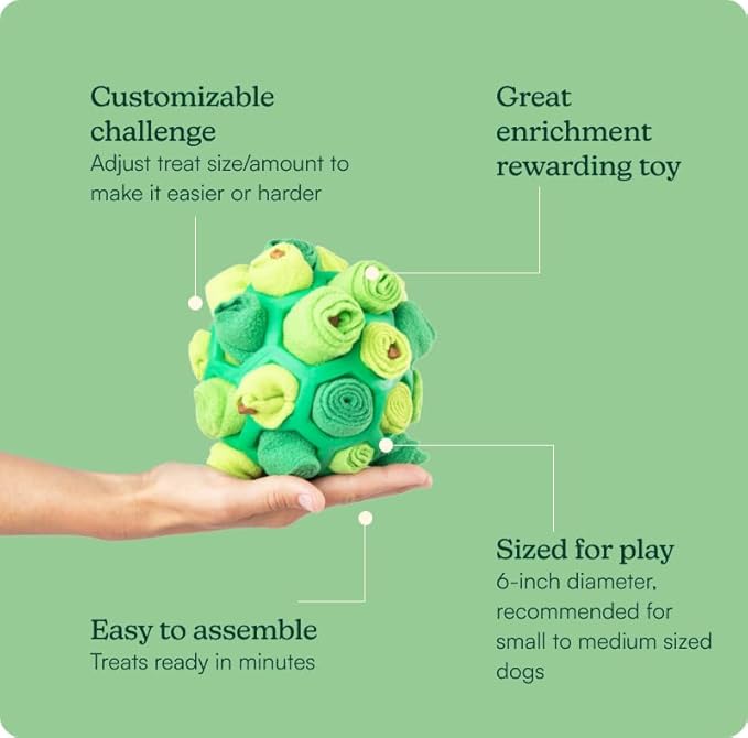 Reggie Forager Ball & Training Treats for Dogs | Enrichment Toy + Healthy Turkey & Pumpkin Training Treats | Reduces Boredom, Stress & Hyperactivity | Low-Calorie, Protein-Packed | 340 Treats