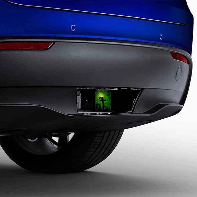 Halloween Tow Trailer Hitch Cover Plug Insert, Grunge Halloween Pumpkin Cross Grave Receiver Hitch Cover Tow Hitch Covers Compatible with Most Auto Cars Trucks for 2 Inch Receivers, Green