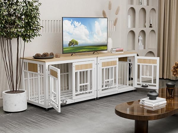 Heavy Duty Dog Crate Furniture for Large Dog, 48 Inch Decorative Pet House End Table, Extra Large Wooden Cage Kennel Furniture Indoor