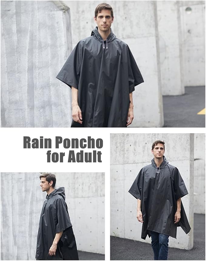 Rain Poncho Raincoats for Adults Reusable - 2-5 Pack EVA Waterproof Rain Coat with Hood, Rain Gear for Women Men