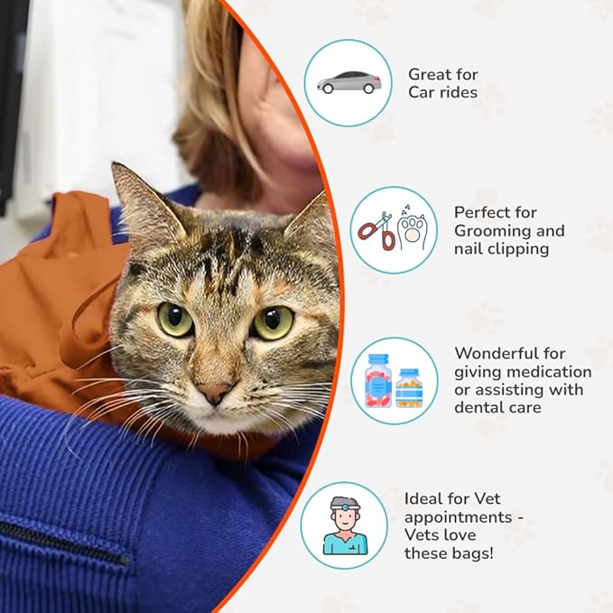 Cat-in-the-Bag Cozy Comfort Carrier - Extra Large Caramel Cat Carrier Soft and Pet Carrier for Medication Administration, Nail Clipping, Travel, Vet Visits, and Dental Care