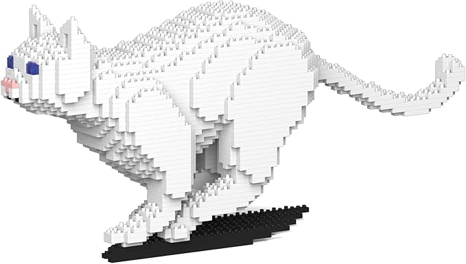 JEKCA Cat 19S-M01 | White Cat Plastic Building Blocks | Age 14+