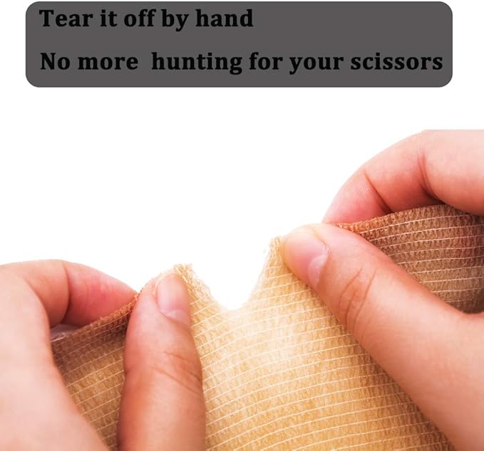 12 Rolls Elastic Self Adhesive Bandage Wrap 3 Inch, Breathable Non Woven Cohesive Bandage, Vet Wrap for Dogs, Ankle Sprains Swelling Medical First Aid Tape, Sports Athletic Tape Color