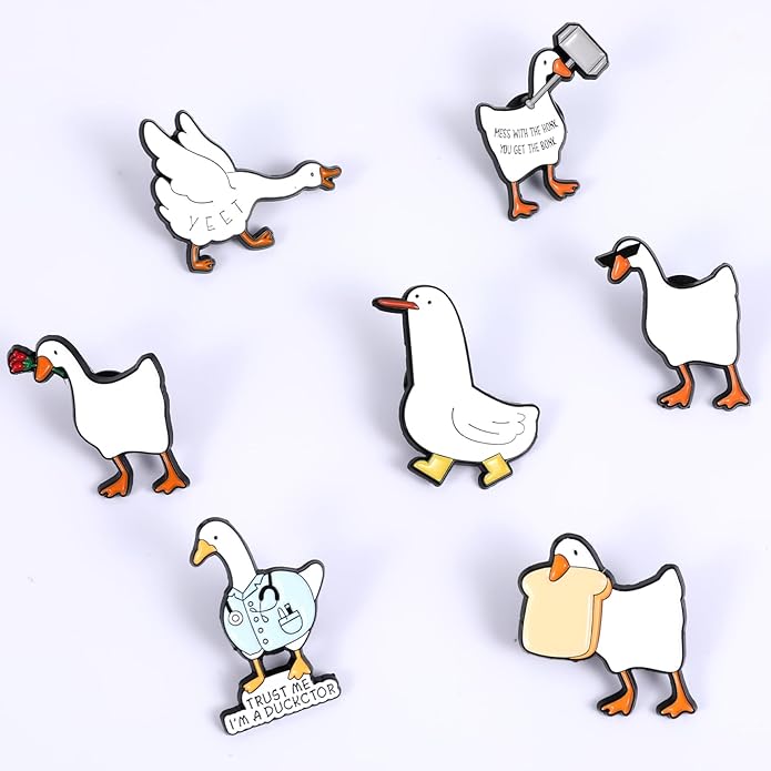 7 Pcs Enamel Pin Funny Reading Animal Brooch Alloy Cute Cartoon Lapel Pins Cat Clip Decoration Badges for Backpacks Clothes Jackets Bags Hat