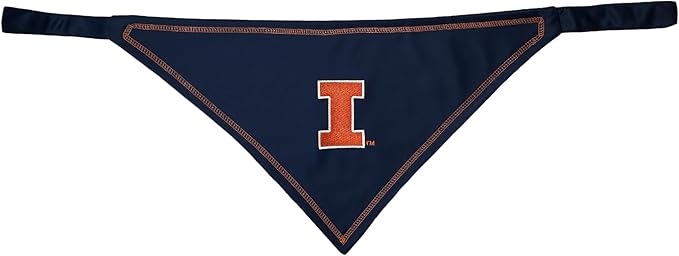 Pets First NCAA Illinois Fighting Illini Lions TIE Bandana, Size Large/X-Large. Dog Bandana Scarf Bib for Pet Cat Dog. The Ultimate Game-Day, Party Bandana