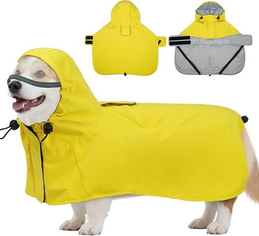 DENTRUN Dog Rain Jacket for Poodle, Bichon – Breathable Mesh Lined, No-Sleeves Easy Wear – Perfect for Rainy Day Walks, Park Visits, Travel, M