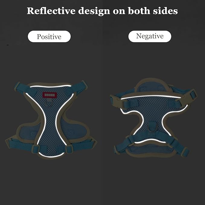 wanheart Cat Harness and Leash Set Escape-Proof Adjustable cat Leash and Harness Combo Suitable for All cat Breeds (Blue, L)