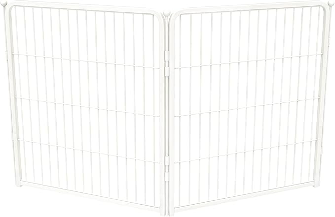 FXW Acrylic & Metal Unleashed Indoor Dog Playpen - Stress-Free and Safe Play, Heavy Duty 32 Inch 2 Wire Panels Dog Pen for Small and Medium Dogs, White│Patented