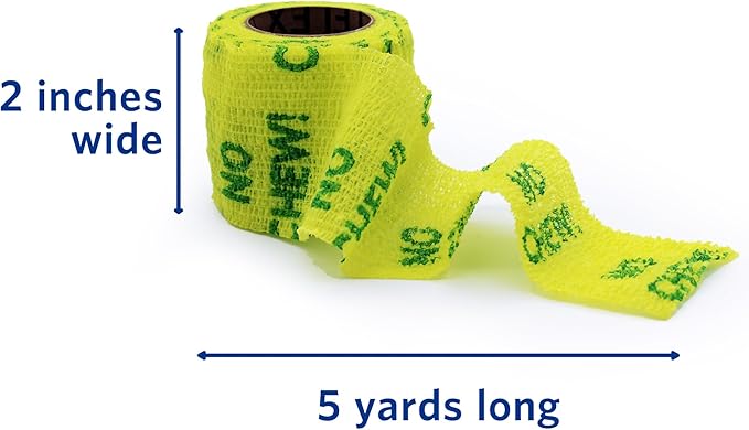PetFlex No Chew – Flexible Self-Adhering Elastic Bandage for Wound Care – First Aid Wrap for Small Animals Like Dogs, Cats, and Other Pets - 2 inch, 36 Rolls