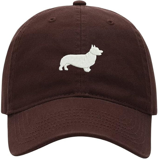 Baseball Cap Men Corgi Dog Embroidered Washed Cotton Dog Hat Baseball Caps