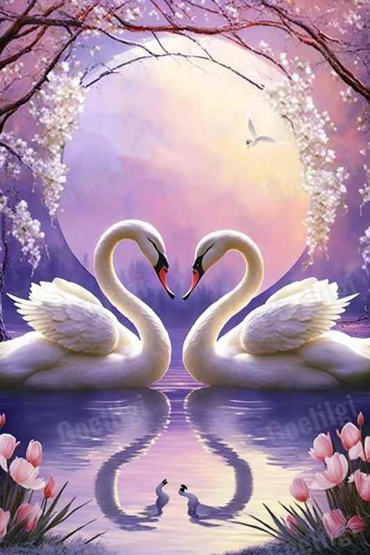 70 Piece Puzzles Dreamy Purple Swan Lake Wooden Puzzles for Adults,Take Time to Get a Sense of Accomplishment - for Unique Home Decor & Collectibles 8 X 6 inch