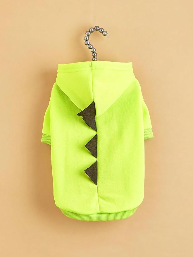 QWINEE Dinosaur Dog Hoodie Dog Warm Jacket Christmas Halloween Dog Costume Dog Clothes for Puppy Kitten Small Medium Dogs Cats Green L