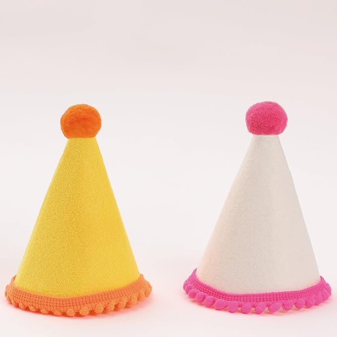 Dog Birthday Hat Set for Small Medium Dogs Cat Puppies, Mini Party Hat with Adjustable Headbands, Cute Pet Hat with Pompons for Birthday Christmas Party Decoration Accessories (Mini 2.5 inch 10pcs)