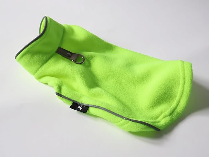 JACKO & CO - Fleece Vest Dog Sweater with Leash Ring - Soft, Warm & Lightweight Pullover Coat for Small & Medium Dogs, Puppies & Cats - Cozy Fall/Winter/Spring Pet Jacket (Lime Green, XL 17-25lbs)