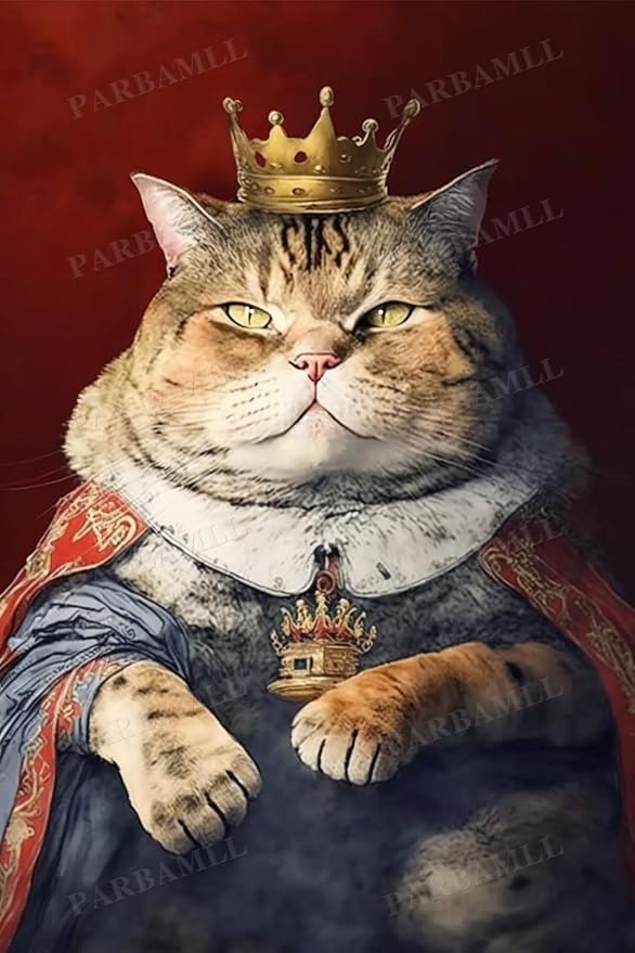 Cartoon Cat Illustration1 500 Piece Jigsaw Puzzle - Two Piece Set Wooden Adult Jigsaw Puzzles with Challenging Brain Challenges - Great for Puzzle Lovers 15 X 20.5 inch