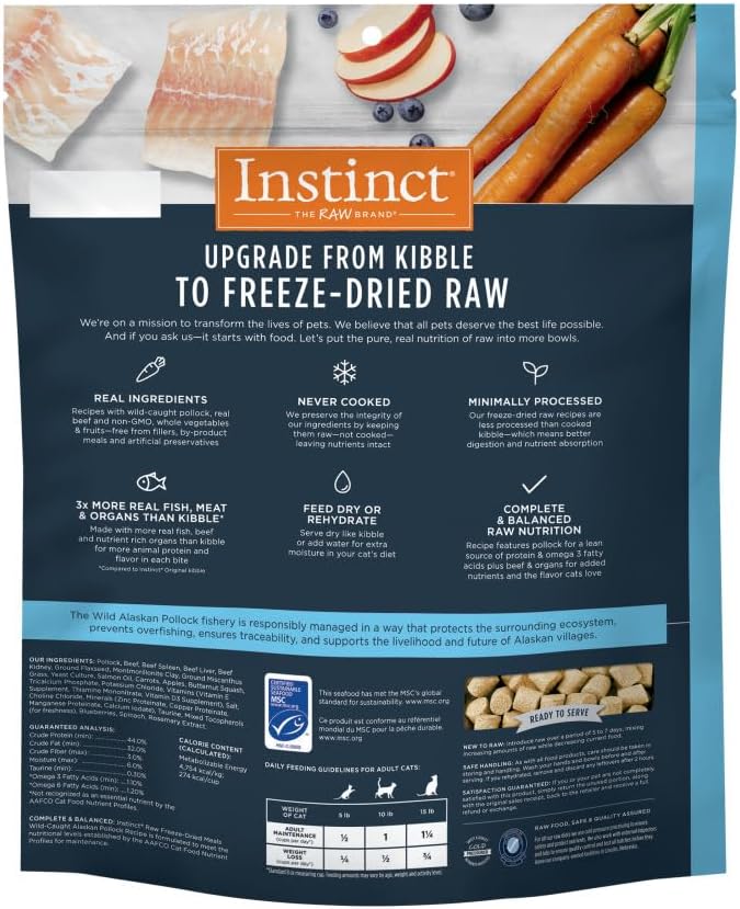 Instinct Raw Meals Freeze-Dried Pollock Cat Food, 24 oz. Bag