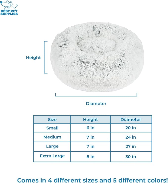 Best Pet Supplies Dog House Bed Crate Mat Tent Indoor Round Soft Plush for Small, Medium, and Large Breeds - Light Warm Gray, 24 x 24 x 7