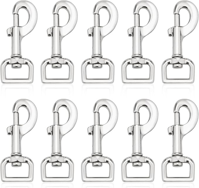Swivel Snap Hooks Heavy Duty Dog Leash Hook Trigger Clip Clasp for Linking Pet Leash Collar, Key Chain, Dog Playpen (3-1/2" (8cm), 0.79", 10 Pack)
