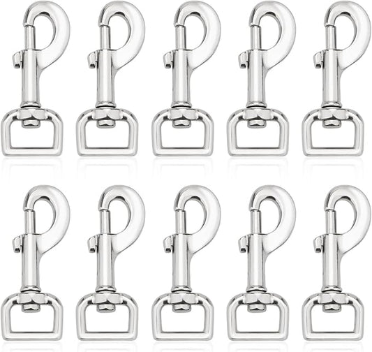 Swivel Snap Hooks Heavy Duty Dog Leash Hook Trigger Clip Clasp for Linking Pet Leash Collar, Key Chain, Dog Playpen (3-1/2" (8cm), 0.79", 10 Pack)