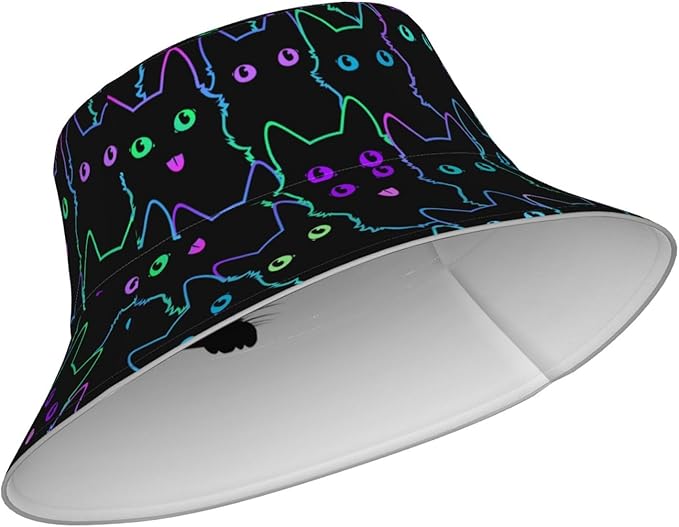 Psychedelic Bucket Hat Fisherman Cap for Women Men, Trippy Art Casual Travel Beach Sun Hats for Summer