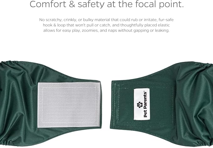 Pet Parents® Washable Belly Bands for Male Dogs (3pack) + Extendrs® of Durable Dog Diapers Male, Premium Male Dog Diapers & Dog Wraps (X-Large, Spruce)