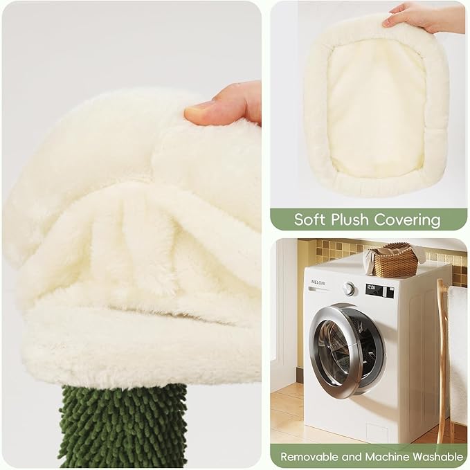 Hoopet 32-Inch Small Cat Tree for Indoor Cats, Cactus Cat Tower with Sisal Scratching Posts, Cozy Condo, Plush Perch, and Hanging Ball, Ideal for Kittens & Small Cats