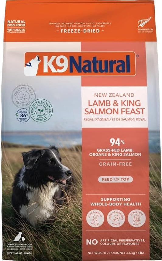 K9 Natural Freeze-Dried Dog Food Lamb & King Salmon Feast 8lb