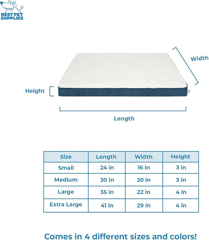 Best Pet Supplies Dog House Bed Crate Mat Tent Indoor Round Soft Plush for Small, Medium, and Large Breeds - Blue, 30 x 20 x 3