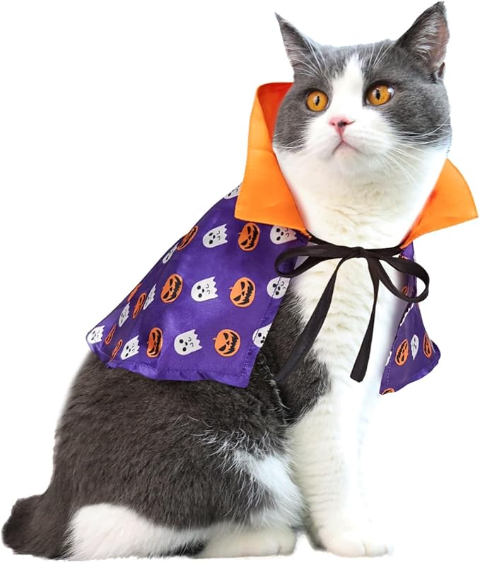 PETLESO Halloween Pets Costume for Cats, Small Dogs, Rabbits Cat Cape Cosplay Party Dog Cloak Costume Cat Halloween Costumes