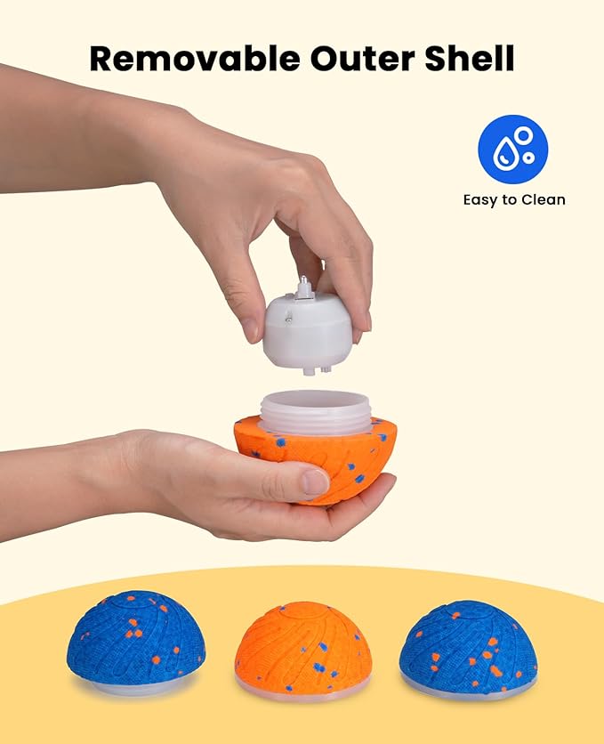 Smart Interactive Dog Balls, Automatic Moving Ball for Medium and Large Dogs, E-TPU New Material, Motion Activated Rolling & Rotating Bouncy Toy for Dog Enrichment & Stimulation