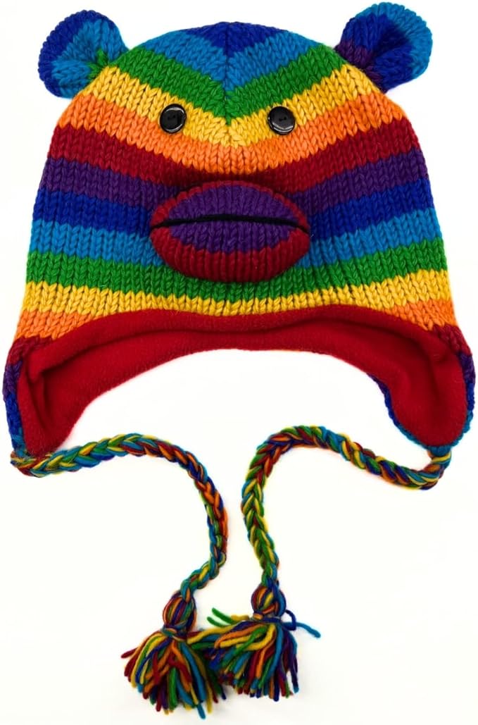 Humble Hilo Hand-Knitted Wool Animal Beanie - Easy Halloween Costume Hat for Anyone, Cute Winter Beanie Hats