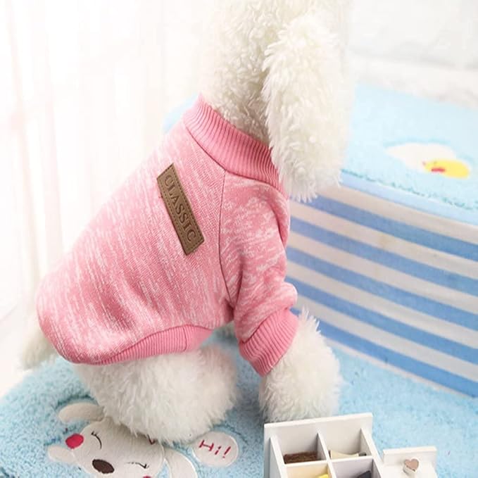 Idepet Pet Dog Classic Sweater, Soft Fleece Coat for Small,Medium Dog,Warm Pet Dog Cat Clothes,Soft Puppy Customes 2 Color (XXL, Pink)