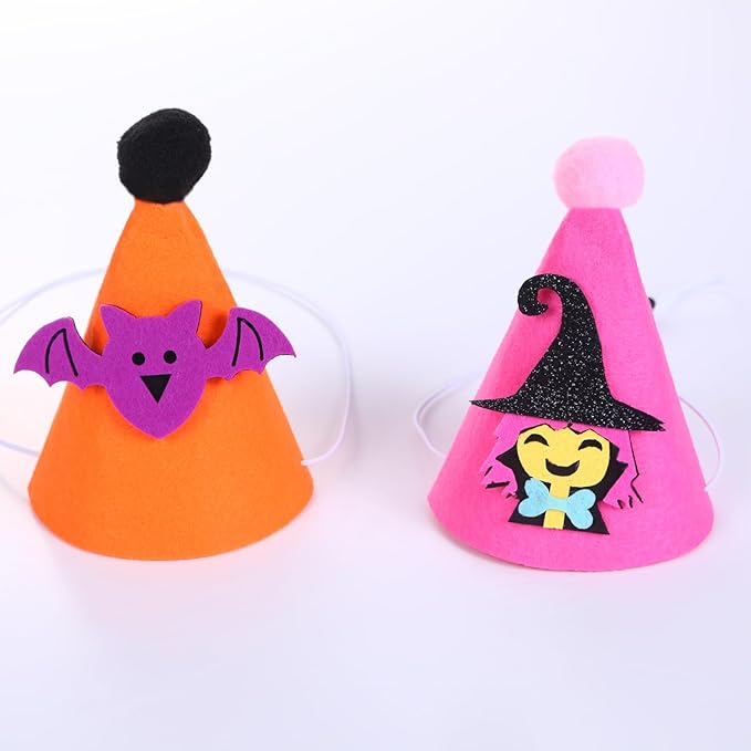 10 Pcs Halloween Dogs Hats Cute Ghost Cats Party Pet Pumpkin Set Puppies Kittens Grooming Accessories Halloween Costumes.