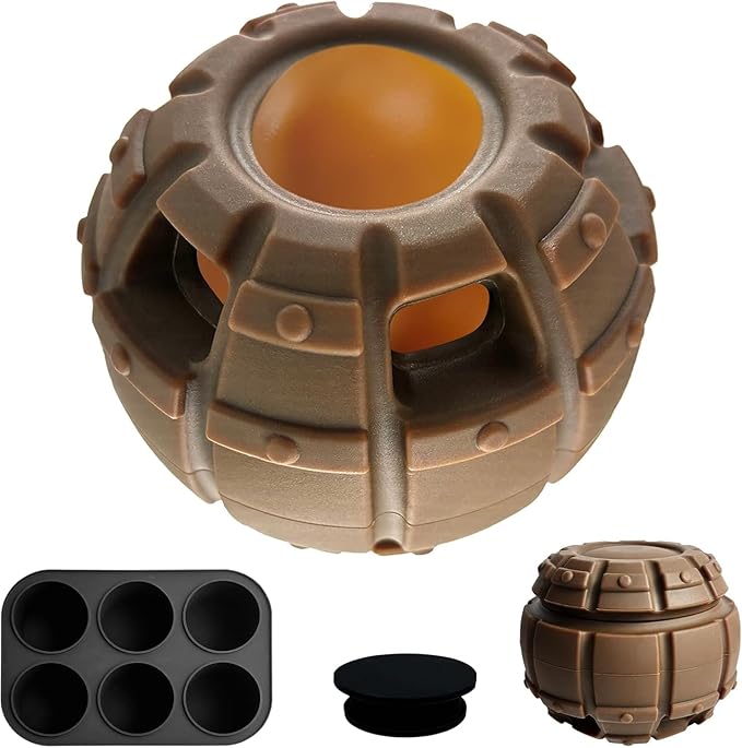 Yipetor Treat Dispensing Dog Toy, Long-Lasting Durable Large Dog Toys, Freezable Fillable Rubber Dog Toys, DIY Interactive Dog Puzzle Play Toy, Holds Kibble, Stopper+Silicone DIY Treat Tray (Small)