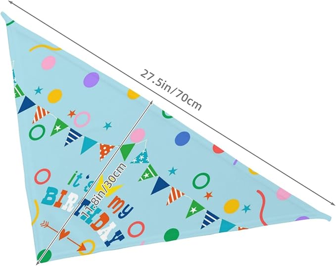 It's My Birthday Blue Dog Bandana Scarf Triangle Bibs Pet Accessories Cat Kerchief