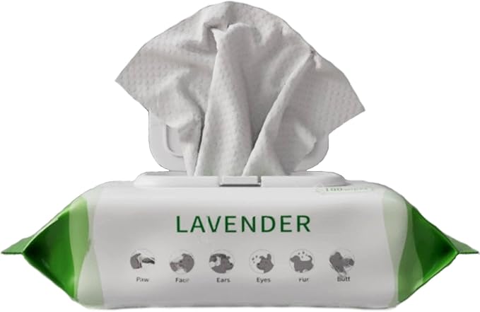 400 Dog Wipes for Paws and Butt Ears Eyes | Organic Pet Wipes for Dogs | Lavender Scented Dog Wipes Cleaning Deodorizing | Extra Thick Paw Wipes for Dogs Cats Pets | Bonus Glove Wipes Included