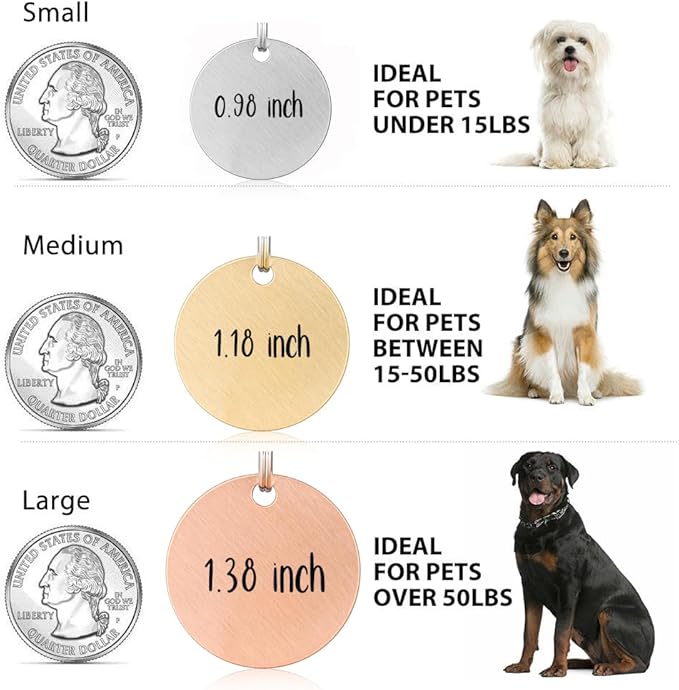 Double Colors Personalized Dog Tag, Custom Dog ID Tags Engraved for Pets, Double Sided Deep Engraved pet tag, Cute Cat Name Tag, Unique Cat & Dog Collar Charm