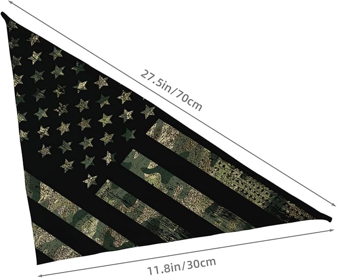 Camo Camouflage Hunting American Flag Dog Bandana Scarf Triangle Bibs Pet Accessories Cat Kerchief