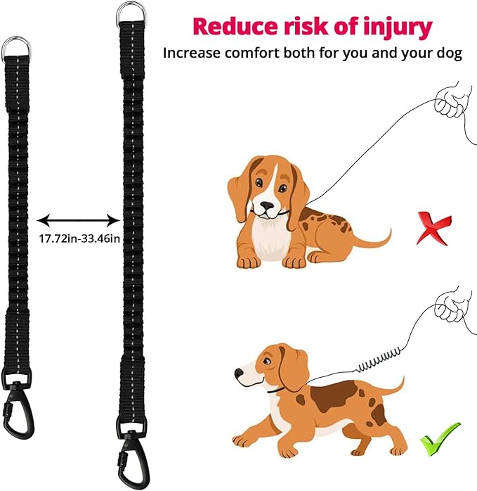 Long Dog Leash 30 FT: Heavy Duty Rope Leashes for Dogs Training with Swivel Lockable Hook Reflective Threads Bungee and Padded Handle - Dog Lead for Large Small Medium Dogs Outside Walking Hiking Pink