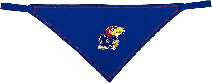 Pets First NCAA Kansas Jayhawks TIE Bandana, Size Small/Medium. Dog Bandana Scarf Bib for Pet Cat Dog. The Ultimate Game-Day, Party Bandana