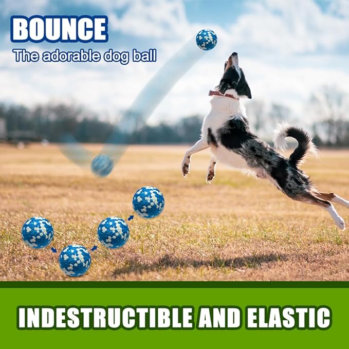 Dog Balls, Indestructible Tennis Balls for Dogs, Durable Bouncy Dog Toy Balls for Aggressive Chewers, Interactive Dog Toys for Fetch Game, Lightweight Floating Dog Toys