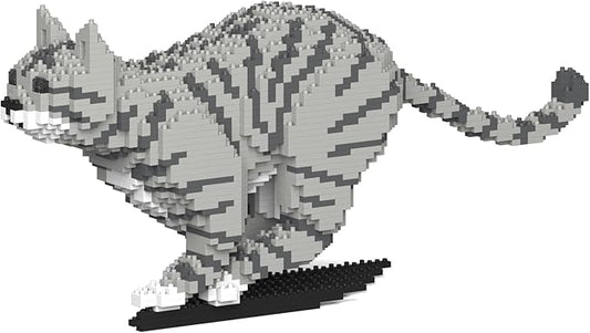 JEKCA Cat 18S-M03 | Tabby Cat Plastic Building Blocks | Age 14+