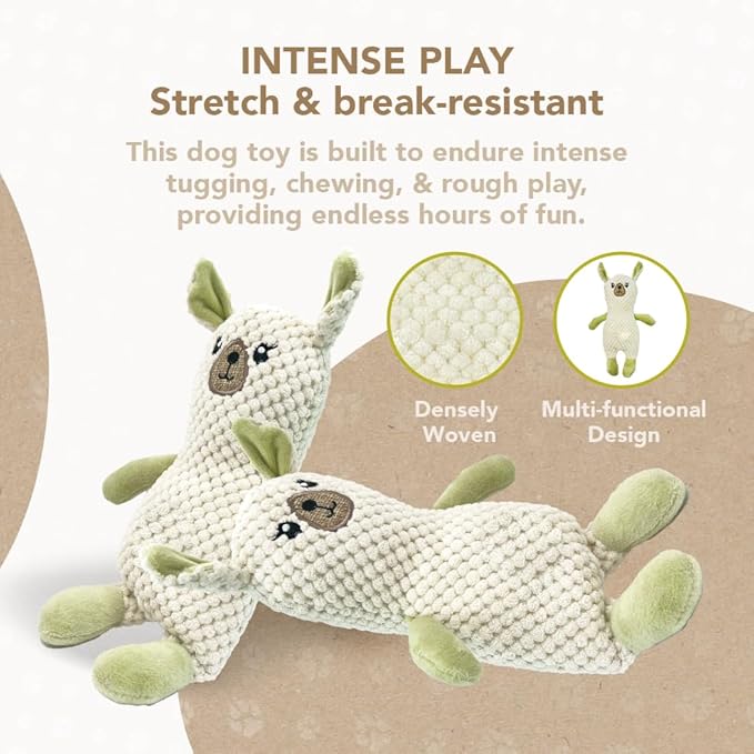 Eco-Bud Happy Pet Toy for Dogs, Densely Woven Squeaky Dog Toys with Built in Squeak, Long-Lasting and Durable Dog Toys, Recycled Plush Dog Squeaky Toys