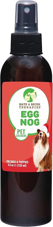 Showseason Animal Products Bath & Brush Therapies® Pet Cologne Egg Nog For Dogs 4.5 oz | Long-Lasting Odor Eliminator | Paraben-Free | Biodegradable & Non-Toxic | Made in USA