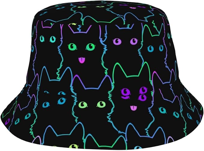 Psychedelic Bucket Hat Fisherman Cap for Women Men, Trippy Art Casual Travel Beach Sun Hats for Summer