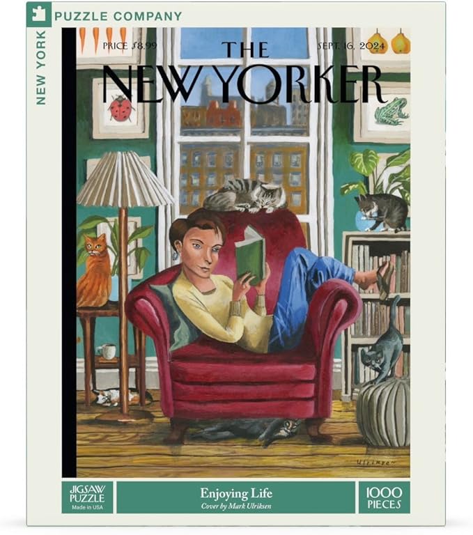 New York Puzzle Company - New Yorker Enjoying Life - 1000 Piece Jigsaw Puzzle for Adults by Mark Ulriksen
